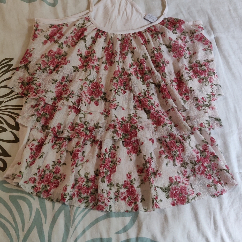 Racer back ruffle tank